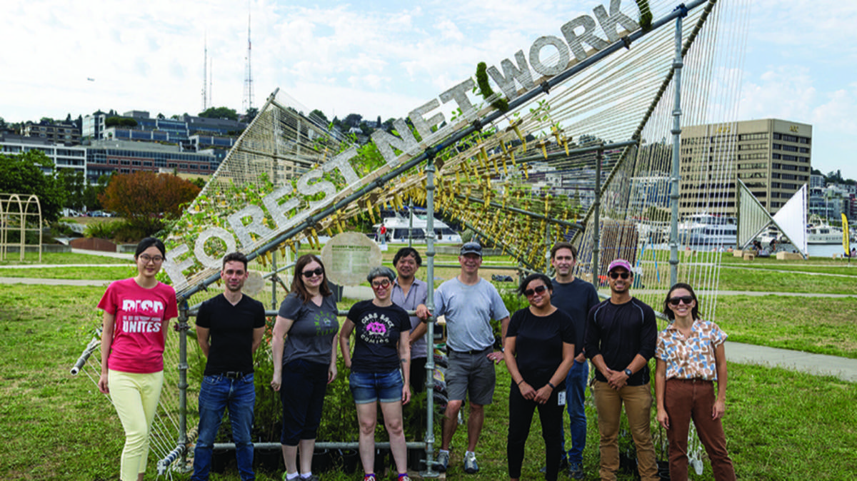 Forest Net(work) installation with the project team